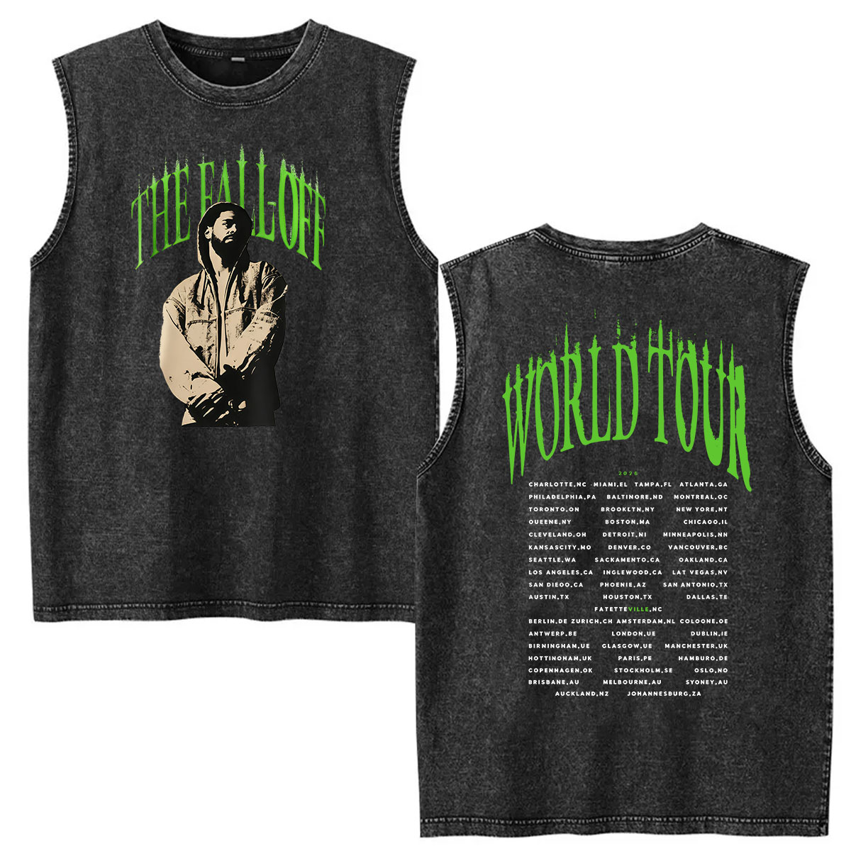 Vintage Fashion World - Vintage Washed Vest J.Cole The Fall