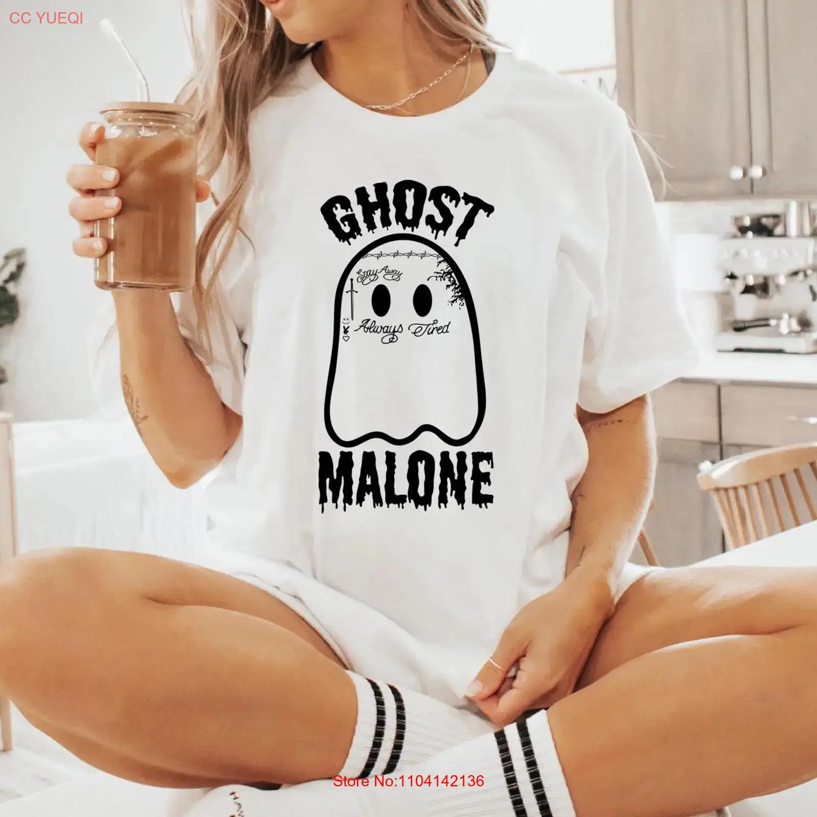 Vintage Vibes Fashion - Ghost Malone T Shirt Funny Halloween