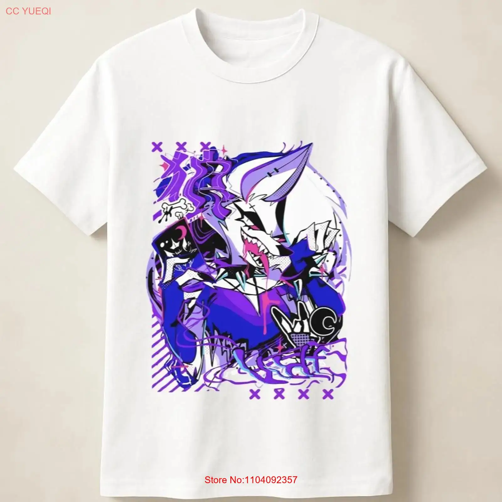 Vintage Fashion Wear - Purple Anime Wolf in Graffiti Poster