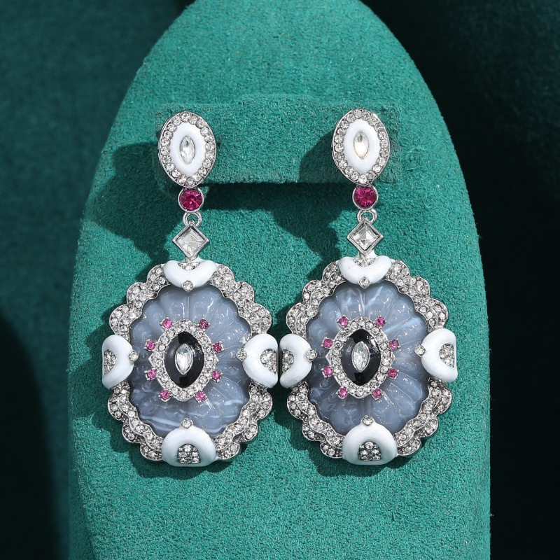 Vintage Fashion Jewelry Brands - ﻿ Vintage White Enamel Rhinestone Drop