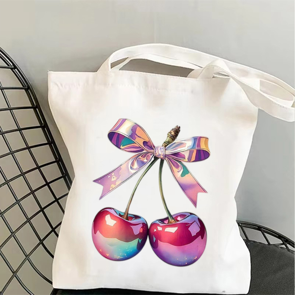Vintage Vibes Fashion - Vintage Pink Bow Cherry Art Canvas