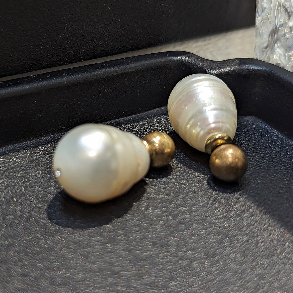 Vintage Fashion Center - Natural Freshwater Pearl Stud Earrings Women