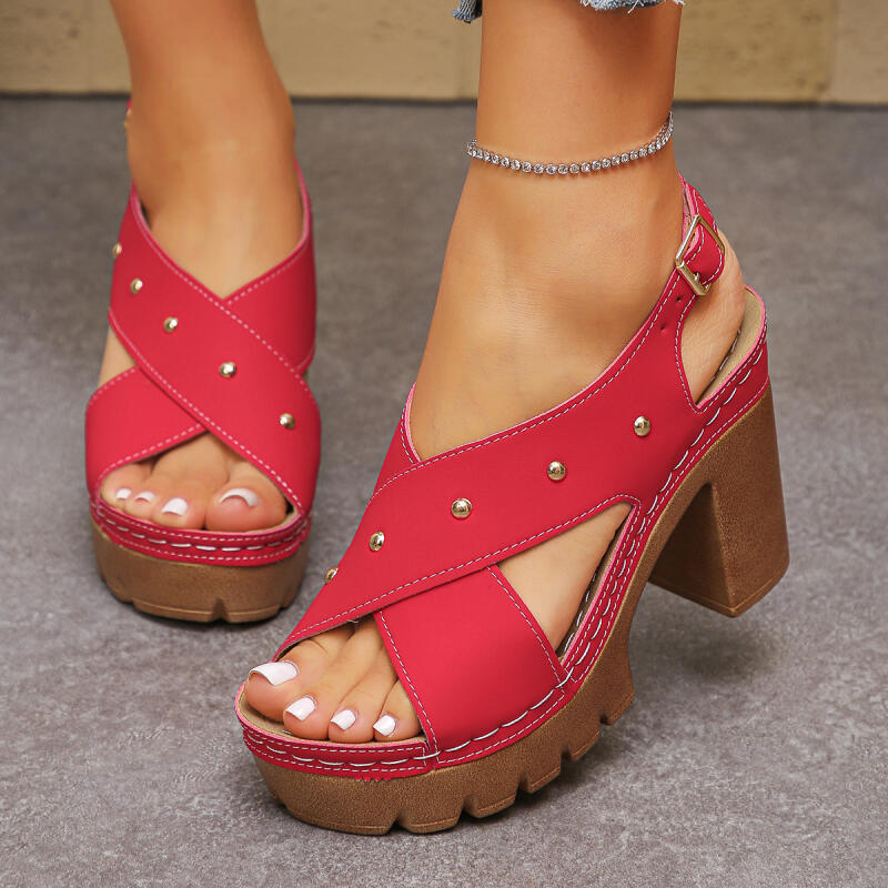 Vintage Old Fashion - Vintage Super High Heel Cross Strap