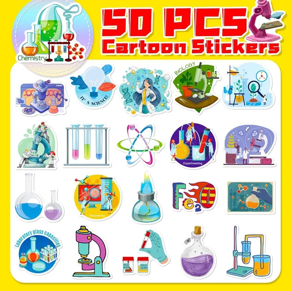 50PCS Cartoon Science Lab Stic - Vintage Fashion Toys 评论和价格