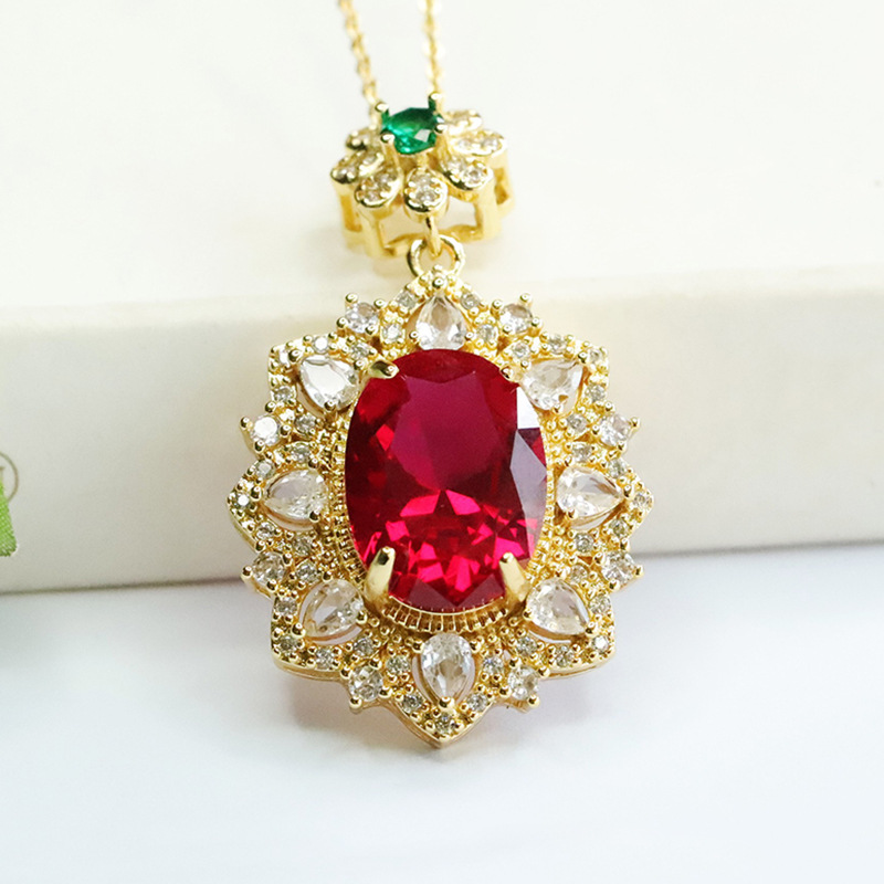 Red Corundum Pendant Cultivati - Vintage Fashion Center 评论和价格
