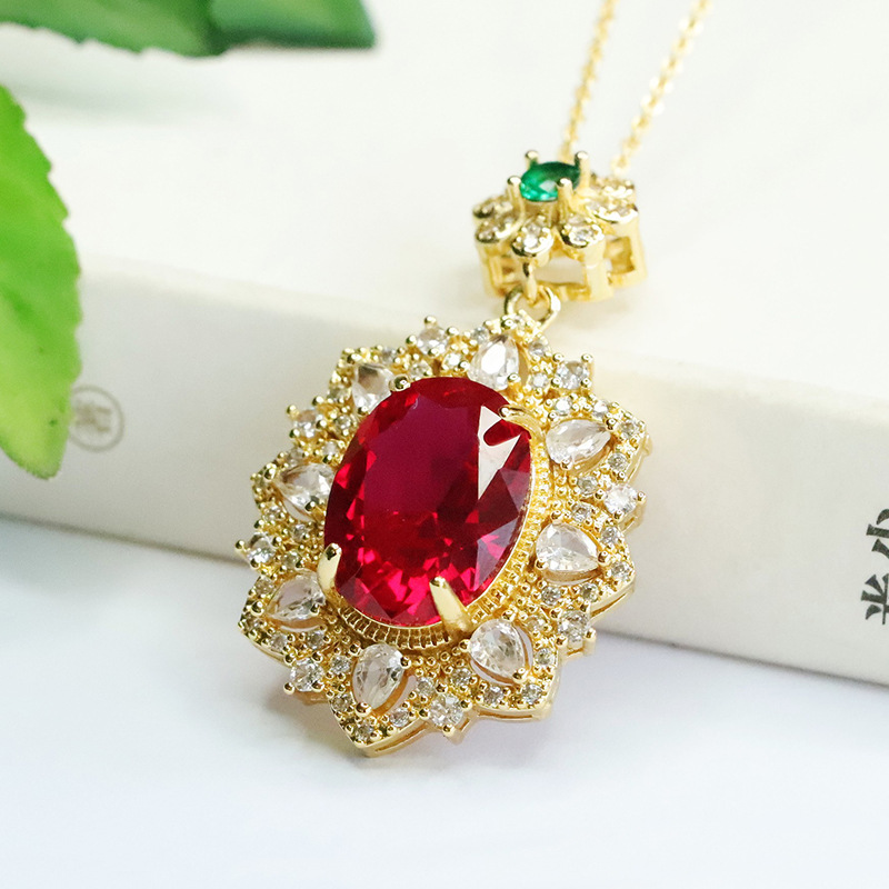 Red Corundum Pendant Cultivati - Vintage Fashion Center 评论和价格