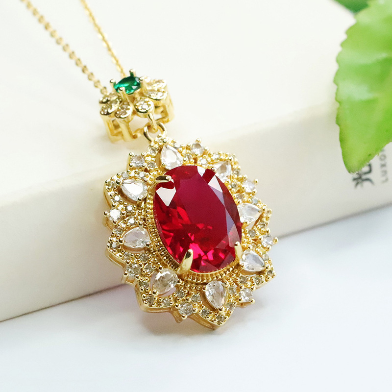 Red Corundum Pendant Cultivati - Vintage Fashion Center 评论和价格