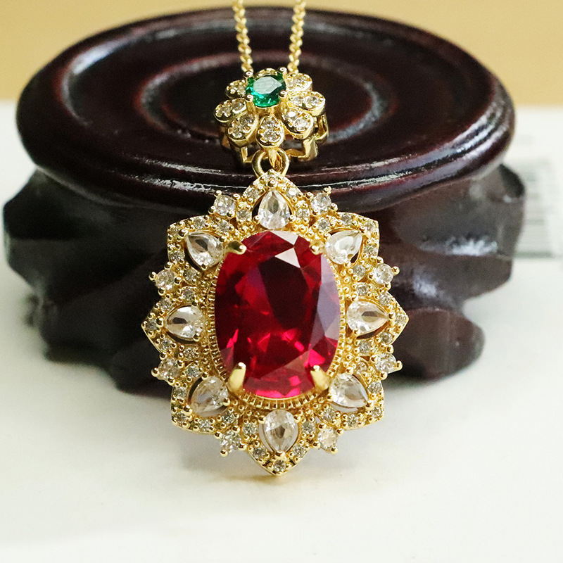 Red Corundum Pendant Cultivati - Vintage Fashion Center 评论和价格