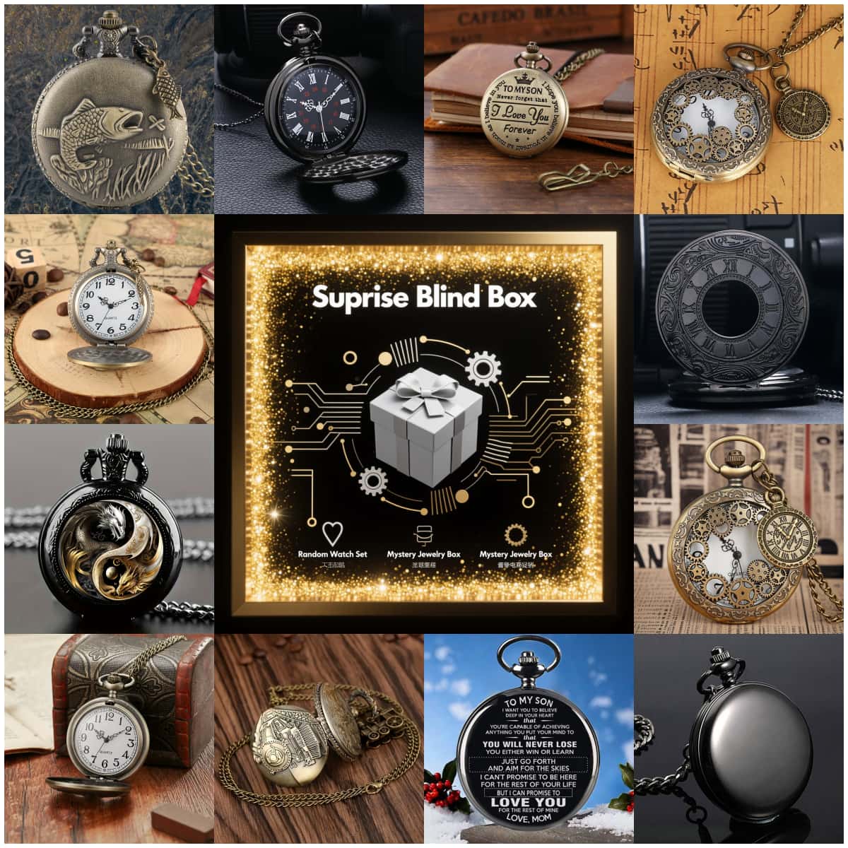 1PC Surprise Mystery Watch Bli - Vintage Fashion Watches 评论和价格