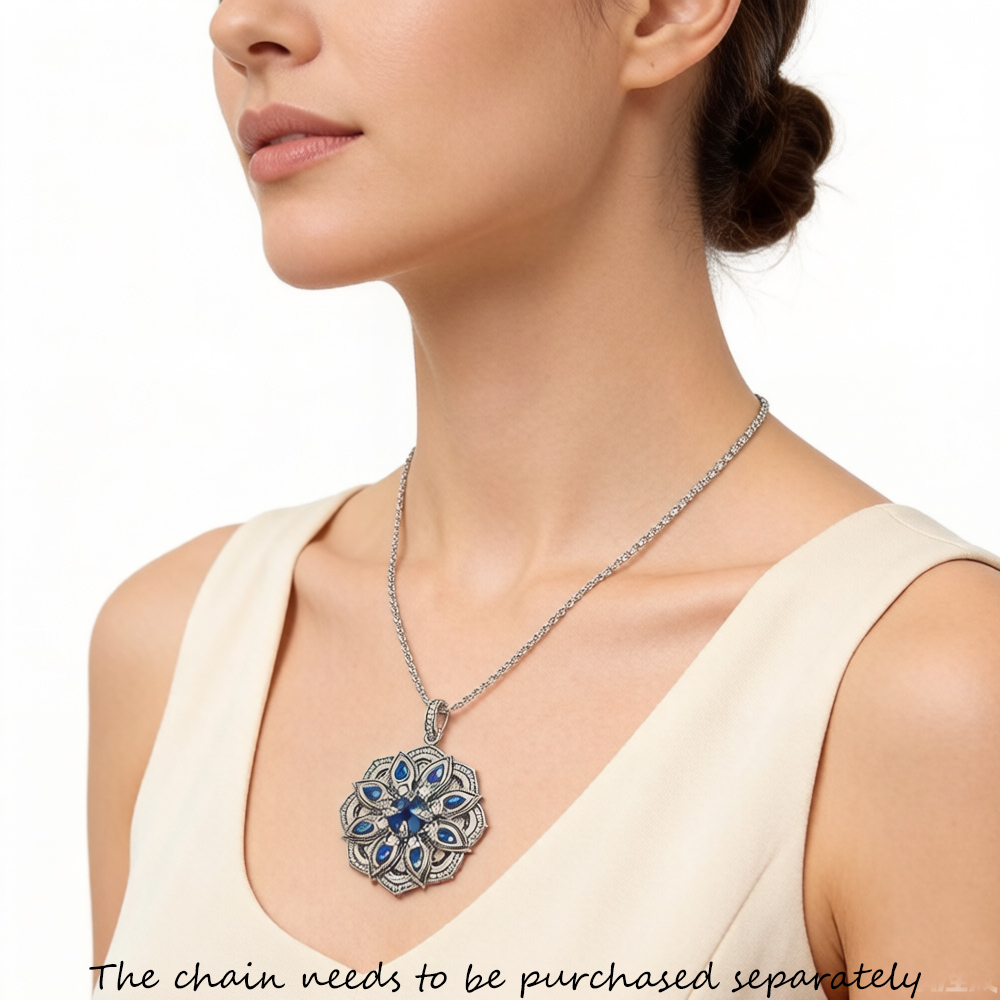Pendant Blue Lotus Flower,Bran - Vintage Fashion Jewelry Brands 评论和价格