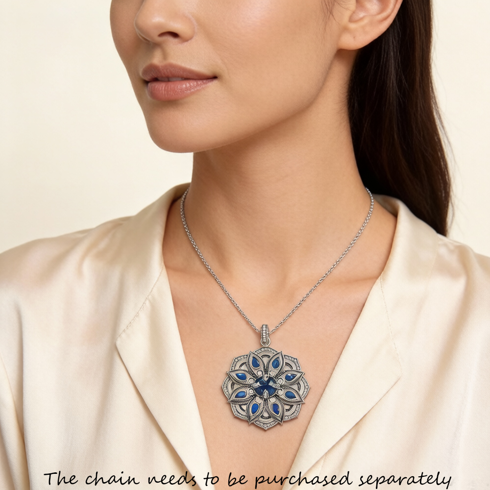 Pendant Blue Lotus Flower,Bran - Vintage Fashion Jewelry Brands 评论和价格