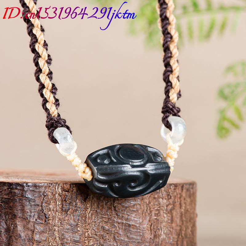 Hetian Jade Carve Bead Pendant - Vintage Fashion 评论和价格