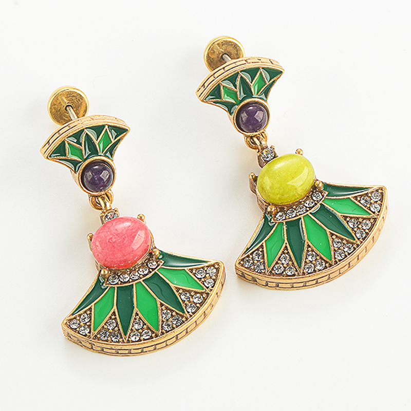 Vintage Green Sector Enamel Dr - Vintage Fashion Jewelry Brands 评论和价格