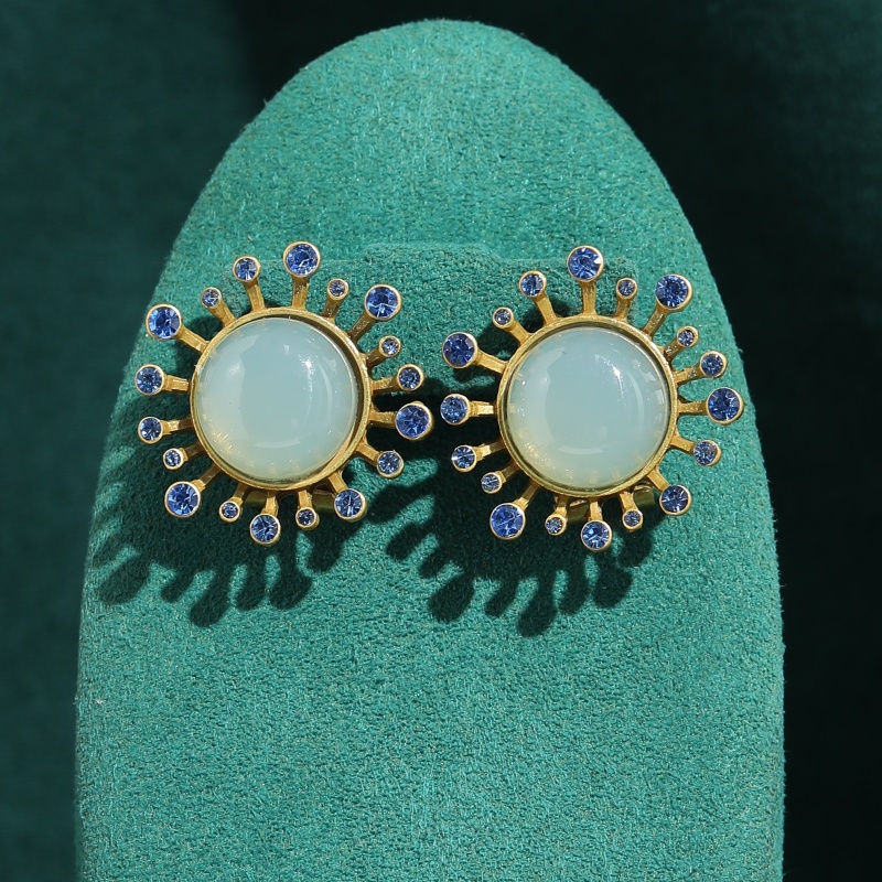 Vintage Green Agate Earrings A - Vintage Fashion Jewelry Brands 评论和价格