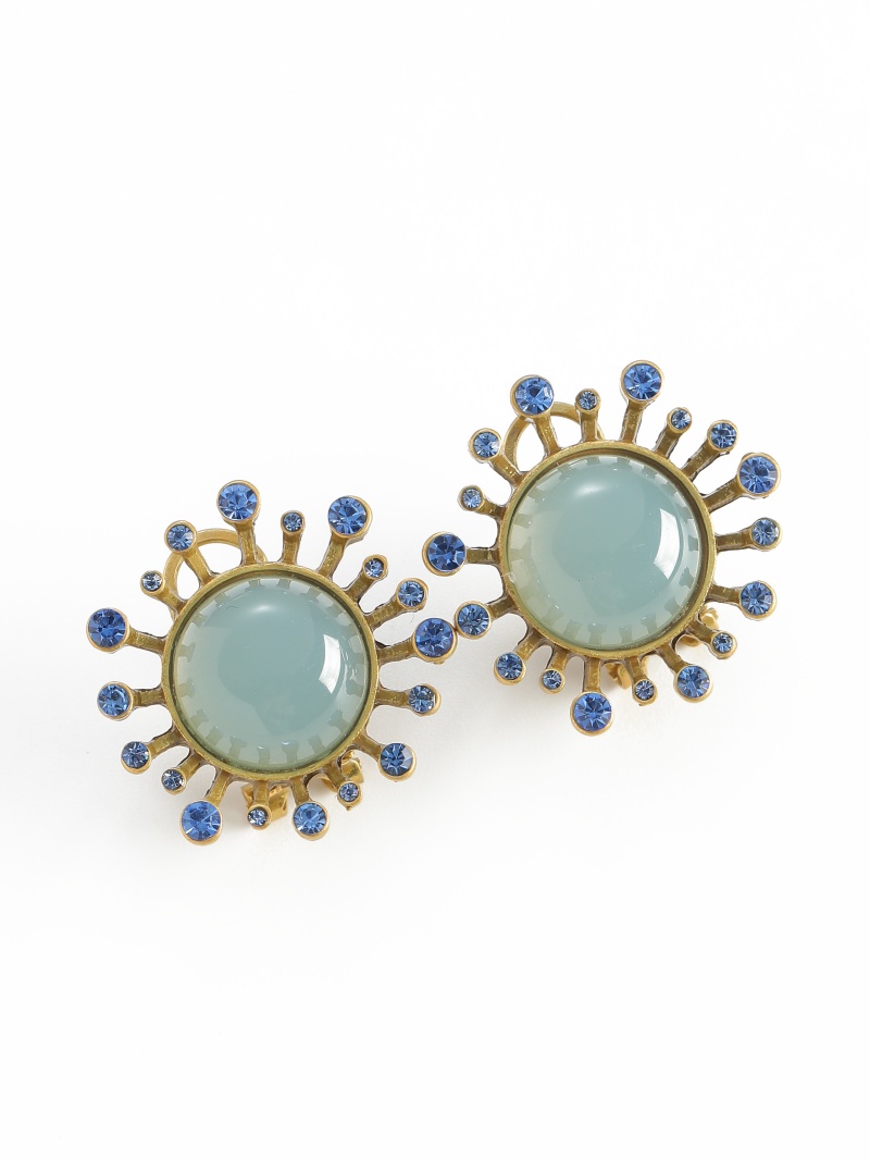 Vintage Green Agate Earrings A - Vintage Fashion Jewelry Brands 评论和价格