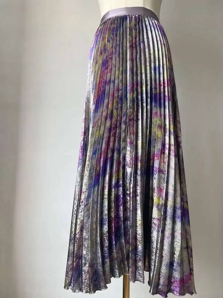 Shiny Colorful Luxury High Wai - Vintage Fashion Old Money 评论和价格