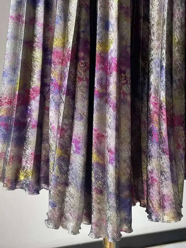 Shiny Colorful Luxury High Wai - Vintage Fashion Old Money 评论和价格