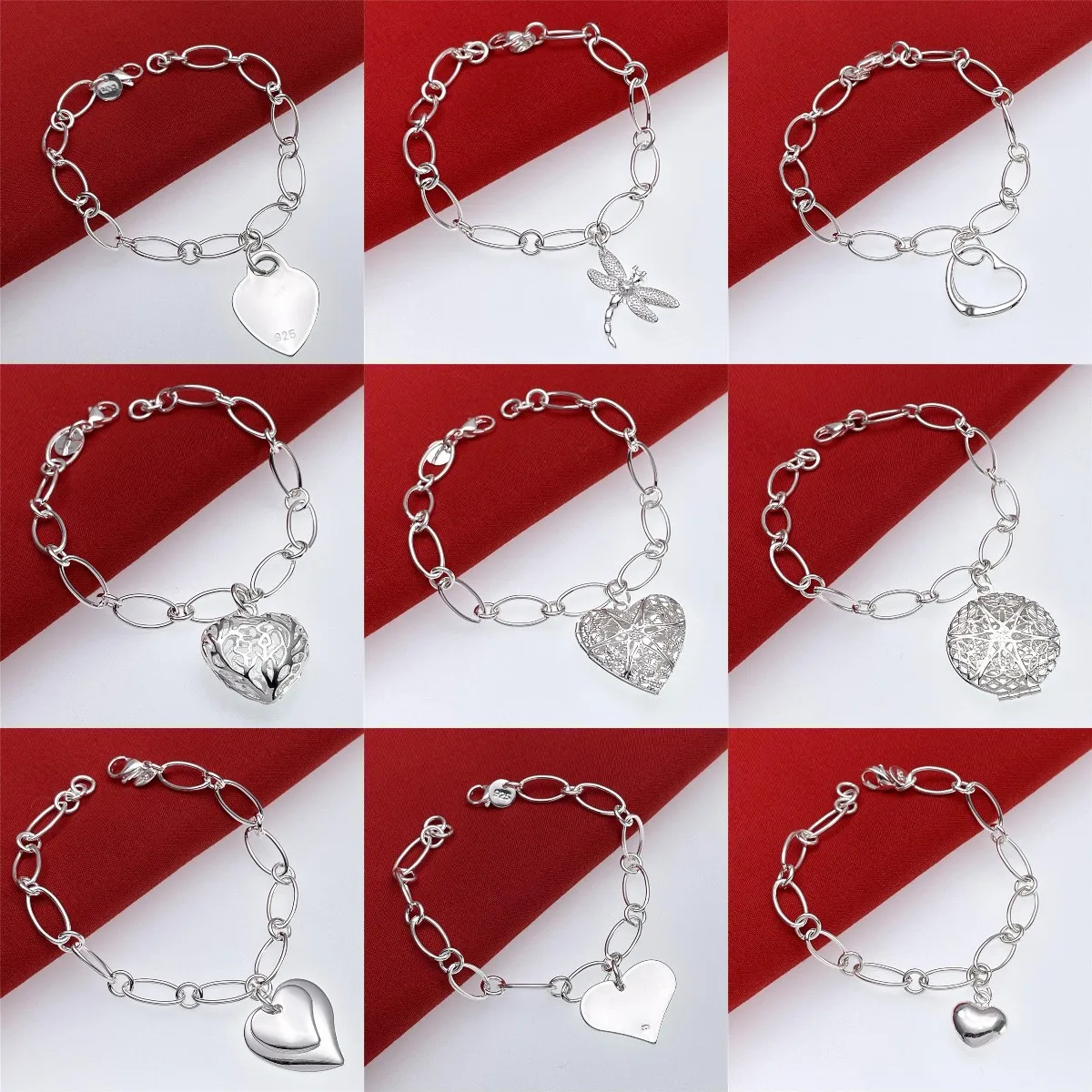 New trend 925 Sterling Silver  - Vintage Fashion Center 评论和价格
