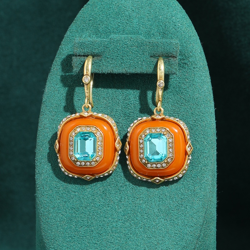 Vintage Blue Crystal Orange Gl - Vintage Fashion Jewelry Brands 评论和价格