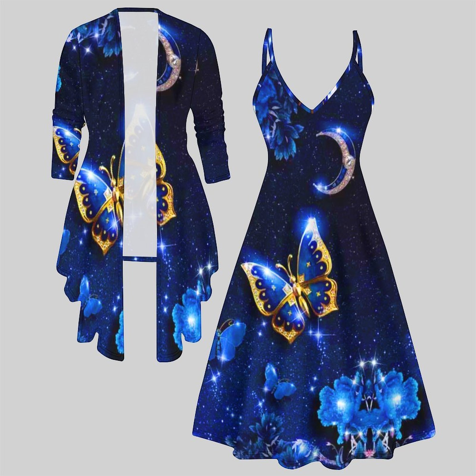 Vintage Print Two Piece Matchi - Vintage Fashion Wear 评论和价格