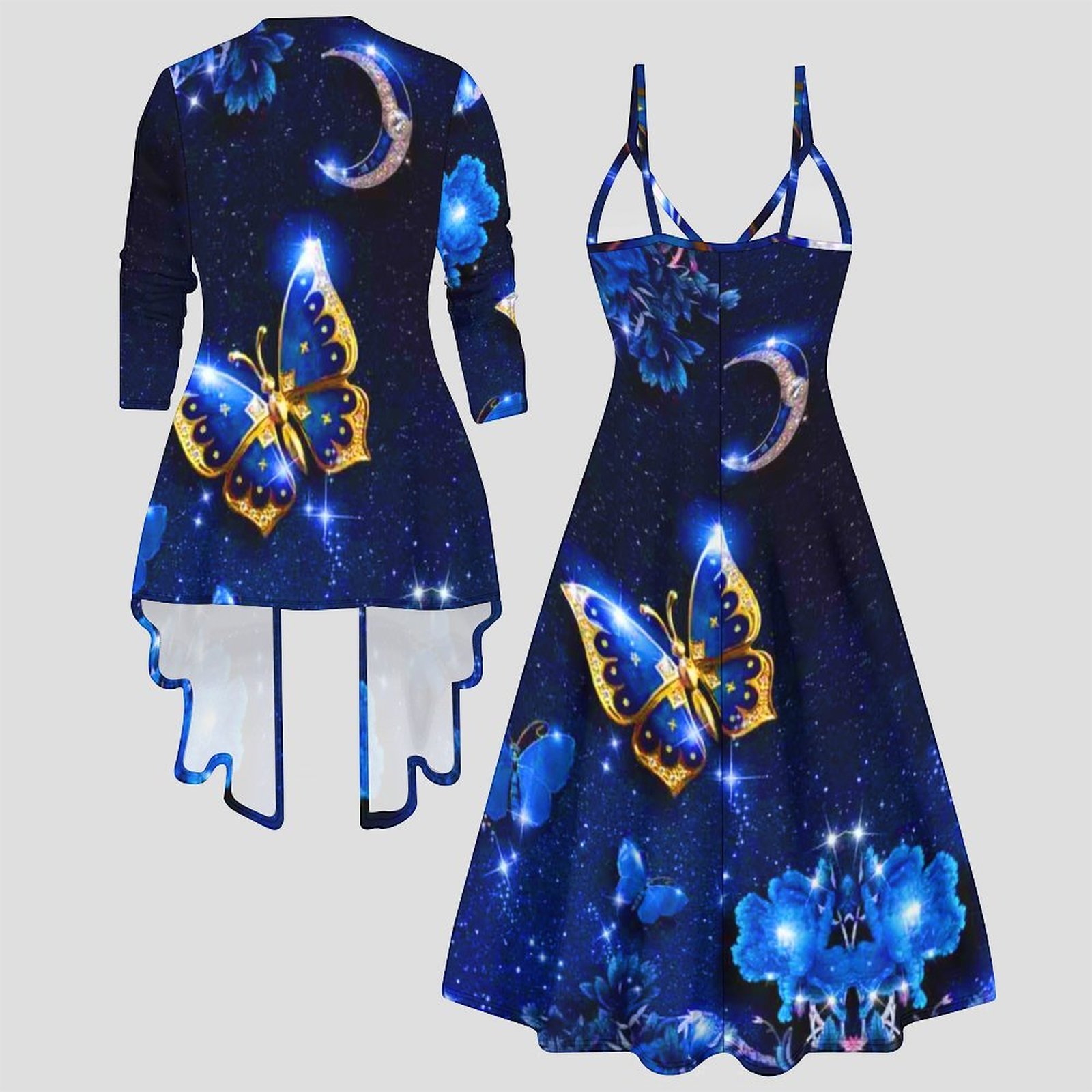 Vintage Print Two Piece Matchi - Vintage Fashion Wear 评论和价格