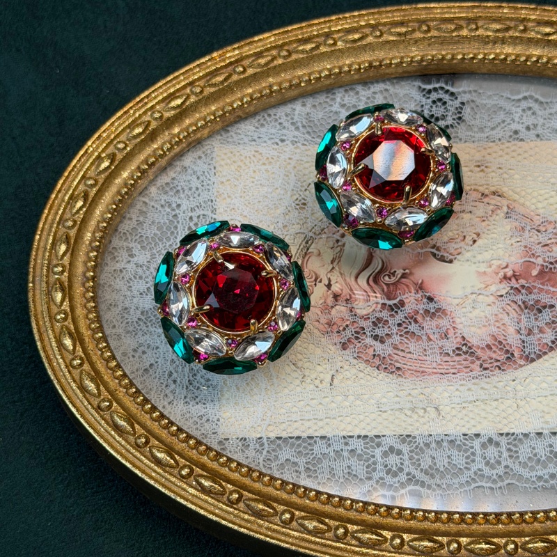 Vintage Red Crystal White Zirc - Vintage Fashion Jewelry Brands 评论和价格