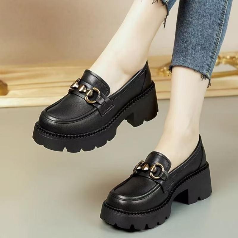 New Thick Soled Loafers Women  - Vintage Old Fashion 评论和价格
