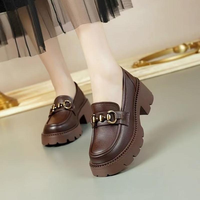 New Thick Soled Loafers Women  - Vintage Old Fashion 评论和价格