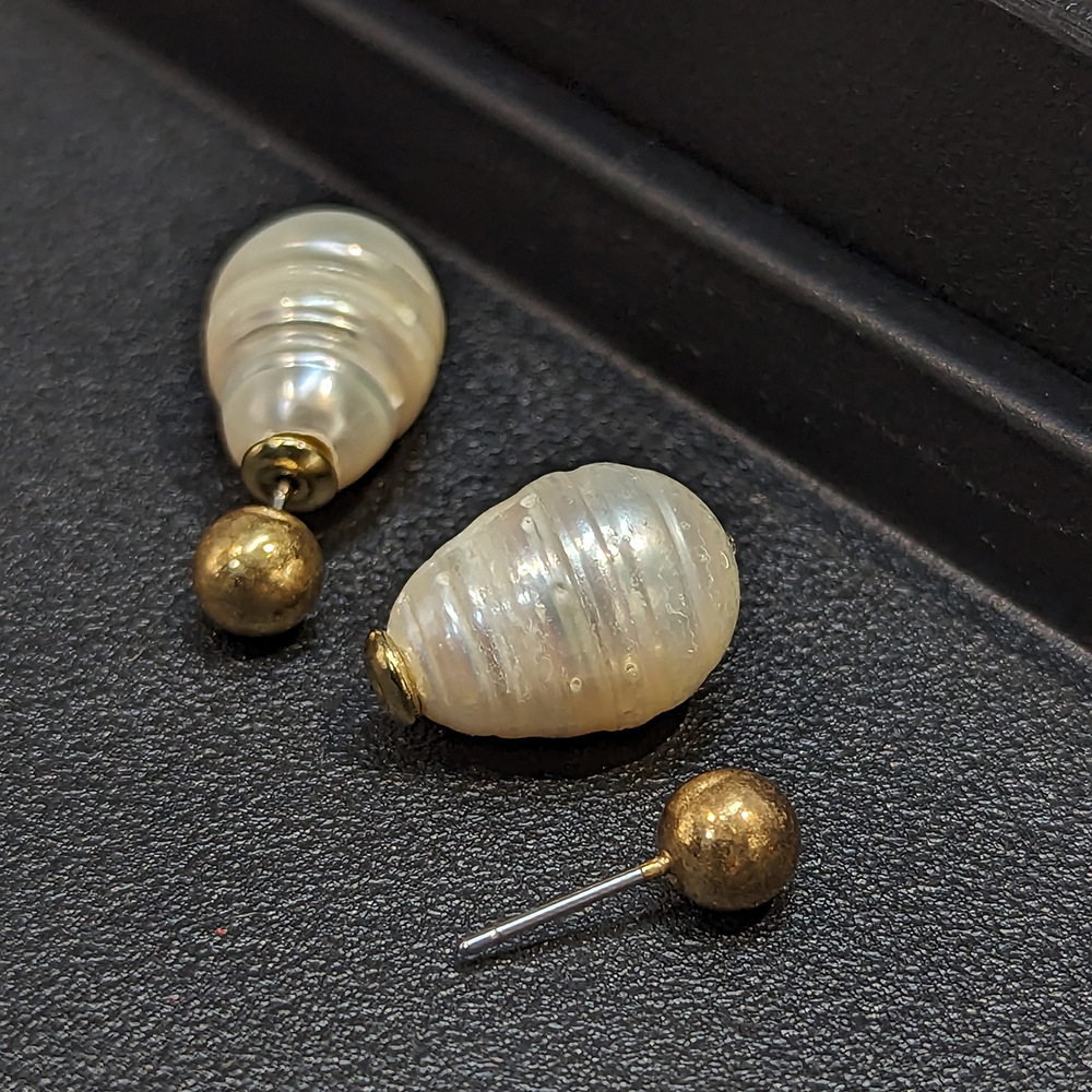 Natural Freshwater Pearl Stud  - Vintage Fashion Center 评论和价格