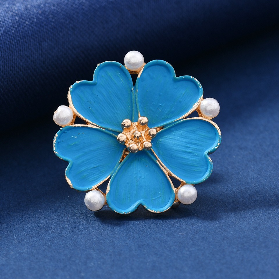 Vintage Enamel Blue Flower Bro - Vintage Fashion Wear 评论和价格