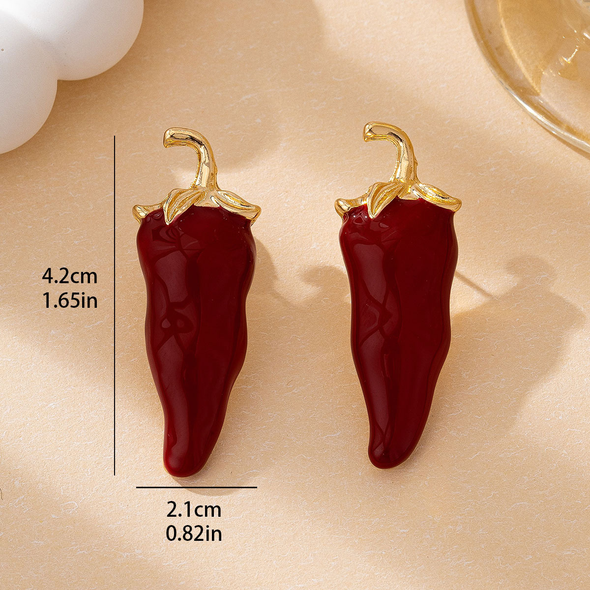 Quirky Chili Stud Earrings Wom - Quirky Vintage Fashion 评论和价格
