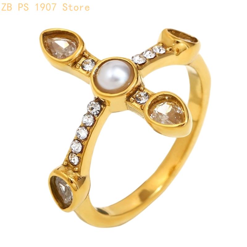 Rounded Center Ring with Clear - Vintage Fashion Center 评论和价格