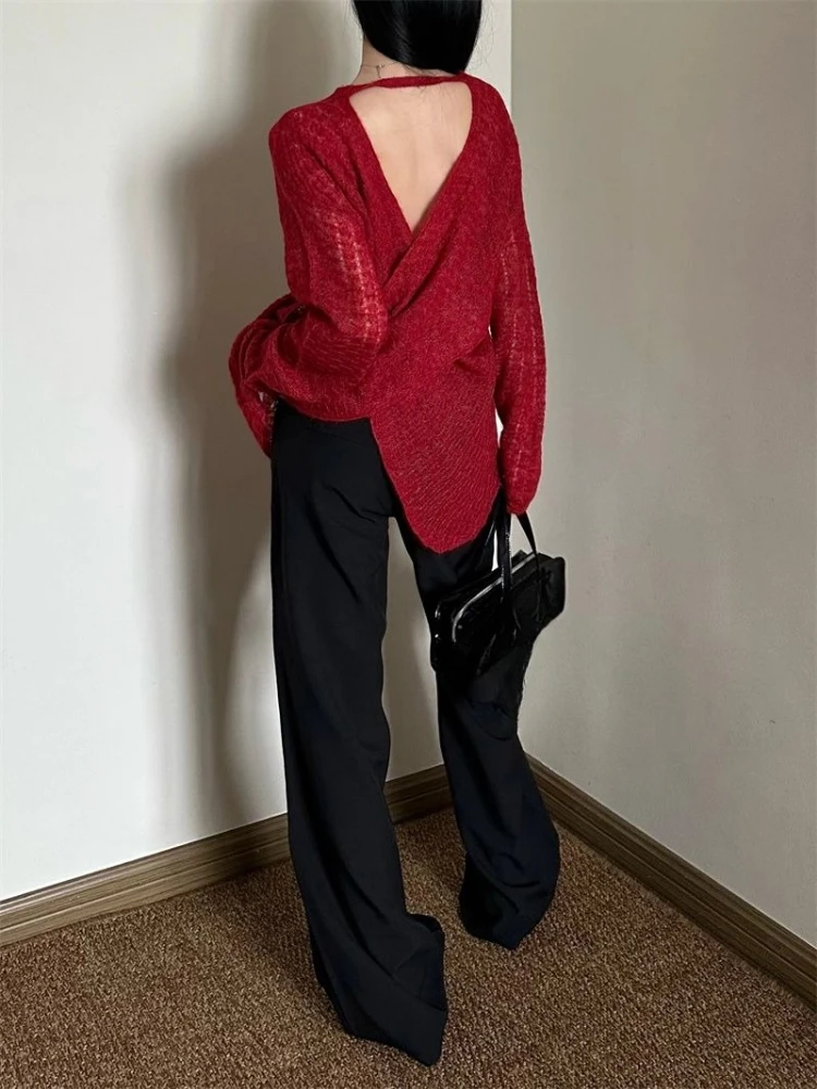 Y2K See-Through Knitted Women' - Vintage Fashion 评论和价格